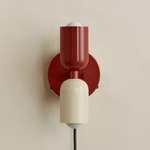 Up Down Plug-In Wall Sconce - Oxide Red Canopy / Oxide Red Upper Shade