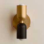 Up Down Wall Sconce - Brass Canopy / Brass Upper Shade
