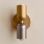 Up Down Wall Sconce - Brass Canopy / Brass Upper Shade