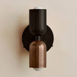 Up Down Wall Sconce - Blackened Brass Canopy / Blackened Brass Upper Shade