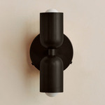 Up Down Wall Sconce - Blackened Brass Canopy / Blackened Brass Upper Shade