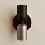 Up Down Wall Sconce - Blackened Brass Canopy / Blackened Brass Upper Shade