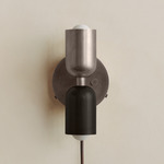 Up Down Plug-In Wall Sconce - Pewter Canopy / Pewter Upper Shade