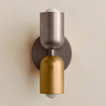 Up Down Slim Wall Sconce - Pewter Canopy / Pewter Upper Shade