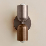 Up Down Slim Wall Sconce - Pewter Canopy / Pewter Upper Shade