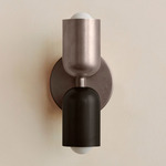 Up Down Slim Wall Sconce - Pewter Canopy / Pewter Upper Shade