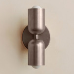 Up Down Slim Wall Sconce - Pewter Canopy / Pewter Upper Shade