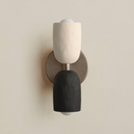 Ceramic Up Down Slim Wall Sconce - Pewter Canopy / White Clay Upper Shade