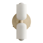 Glass Up Down Wall Sconce - Bone Canopy / White Glass