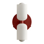 Glass Up Down Wall Sconce - Oxide Red Canopy / White Glass