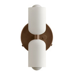 Glass Up Down Wall Sconce - Patina Brass Canopy / White Glass