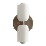 Glass Up Down Wall Sconce - Pewter Canopy / White Glass