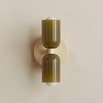 Chromatic Glass Up Down Wall Sconce - Bone Canopy / Pistachio