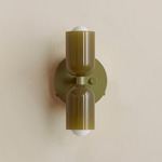 Chromatic Glass Up Down Wall Sconce - Reed Green Canopy / Pistachio