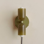 Chromatic Glass Up Down Plug-In Wall Sconce - Reed Green Canopy / Pistachio