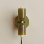 Chromatic Glass Up Down Plug-In Wall Sconce - Reed Green Canopy / Pistachio