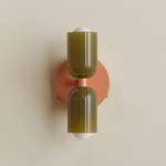 Chromatic Glass Up Down Wall Sconce - Peach Canopy / Pistachio