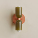 Chromatic Glass Up Down Wall Sconce - Peach Canopy / Pistachio