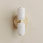 Chromatic Glass Up Down Wall Sconce - Bone Canopy / Opaline