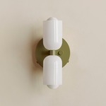 Chromatic Glass Up Down Wall Sconce - Reed Green Canopy / Opaline