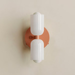 Chromatic Glass Up Down Wall Sconce - Peach Canopy / Opaline