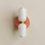 Chromatic Glass Up Down Wall Sconce - Peach Canopy / Opaline