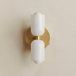 Chromatic Glass Up Down Wall Sconce - Brass Canopy / Opaline