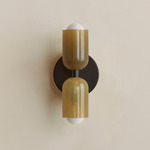 Chromatic Glass Up Down Slim Wall Sconce - Black / Pistachio