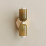 Chromatic Glass Up Down Slim Wall Sconce - Bone / Pistachio