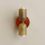Chromatic Glass Up Down Slim Wall Sconce - Oxide Red / Pistachio
