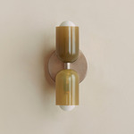 Chromatic Glass Up Down Slim Wall Sconce - Pewter / Pistachio