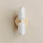 Chromatic Glass Up Down Slim Wall Sconce - Bone / Opaline