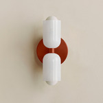 Chromatic Glass Up Down Slim Wall Sconce - Oxide Red / Opaline