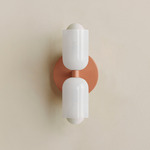 Chromatic Glass Up Down Slim Wall Sconce - Peach / Opaline