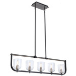 Cheshire Linear Chandelier - Black / Brushed Nickel / Clear