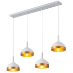 Dash Linear Multi Light Chandelier - Gloss White / Gold