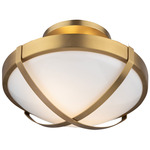 Cara Ceiling Light Fixture - Brushed Brass / White