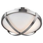 Cara Ceiling Light Fixture - Brushed Nickel / White