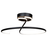 Halo Open Semi Flush Ceiling Light - Black