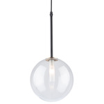 Aurelia Cord Pendant - Matte Black / Brass / Clear
