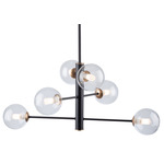 Aurelia Chandelier - Matte Black / Brass / Clear