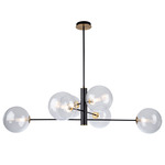 Aurelia Chandelier - Matte Black / Brass / Clear