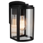 Lakewood Outdoor Wall Light - Matte Black / Clear