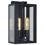 Waterville Outdoor Wall Light - Matte Black / Clear