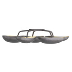 Theo Semi Flush Ceiling Light - Blackened Iron