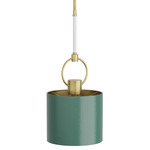 Tarlow Pendant - Antique Brass / Green