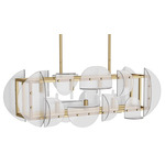 Tilley Linear Chandelier - Antique Brass / Clear