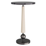 Valari Accent Table - Ivory / Black Marble