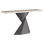 Valder Console Table - Black Bronze / Oak