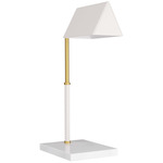 Tyson Table Lamp - White / Antique Brass